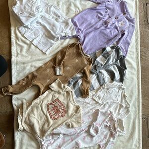 Bundled 10items all 3-6 month pjs and onsies / shirts